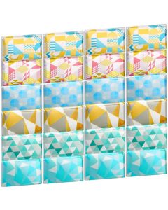 24 Packs Travel Size Tissue Pocket Slim Pack Facial 3 Ply Wallet Size Pocket Tissues for Travel Wedding Party Favors 6 StylesCute Geometric