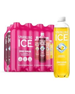 Sparkling Ice Pink Variety Pack Flavored Sparkling Water Zero Sugar and Vitamins and Antioxidants 17 fl oz 12 count Black Cherry Peach Nectarine Coconut Pineapple Fruit Punch