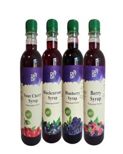 DROP Pure Organic, Variety Pack, Flavor Bio Syrup, Natural Fruit Syrup - 30% Fruit Concentrate for Drinks & Desserts 16.9 fl oz Bottles (Pack of 4)