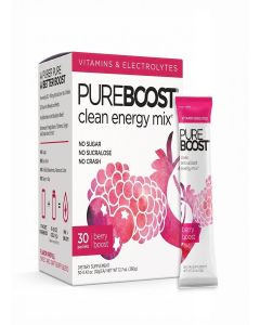 Pureboost Clean Energy Drink Mix + Immune System Support. Sugar-Free Energy with B12, Multivitamins, Antioxidants, Electrolytes (Berry Boost, 30 Count)