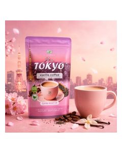 Tokyo Vanilla Coffee Instant Drink Mix with Collagen, Glutathione & Chia Seeds, Keto Friendly Coffee Powder
