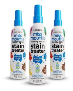 Miss Mouth's Messy Eater Stain Treater Spray - 4oz 3 Pack Stain Remover - Newborn & Baby Essentials - No Dry Cleaning Food, Grease, Coffee Off Laundry, Underwear, Fabric