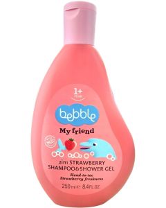 Bebble Baby Shampoo and Shower Strawberry Gel / No Tear / Free of Paraben Suplate Dyes / 250 ml