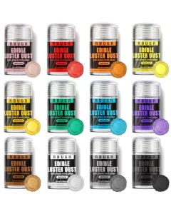 RBUGR Luster Dust Edible 12 Colors Edible Glitter Pack Cocktail Food Glitter Edible Dust Vegan Edible Shimmer Drink Powder for Cakes Cookies Chocolates Baking4g014oz