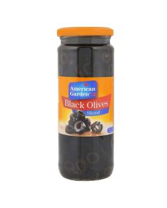 American Garden Black Sliced Olives In Bottle Jar- 450gms