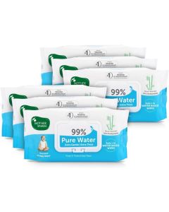 Mother Sparsh 99% Pure Water Baby Wipes - Unscented, Extra Thick, 72 pcs/Pack (Pack of 6)