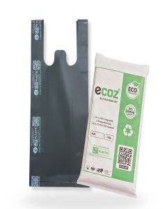 ECOZ Compostable & Biodegradable Carry Bags /8x10 inch Approx Pack of 200 / Eco-Friendly Plastic-Free Shopping Bags for Grocery, Food, Retail & Vegetables / Supermarket Use
