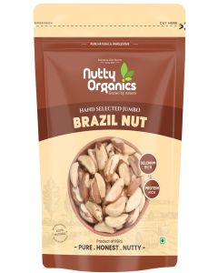 Nutty Oraganics Brazil Nuts - 250g (A++ Grade Nuts, Premium Jumbo Size, Imported) - Richest Natural Source of Selenium Direct from Brazil Farmer