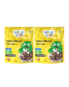 Little Joys Millet Choco Crunch / Healthy Breakfast Cereal for Kids / Made with Ragi, Jowar, Foxtail & Red Rice / No Maida, Sweetened with Jaggery / 250g x 2