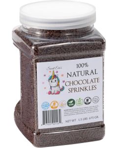Sweet Eva's 100% Natural Chocolate Sprinkles - Vegan, Gluten Free, 1.5 lbs