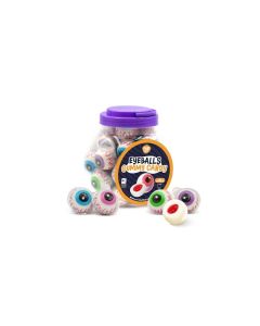 Eyeballs Gummy Candy 19 Ounce Jar 30 Count Strawberry Jam Filled Center Individually Wrapped Candy Fun Party Favors Spooky Gummies by Funtasty