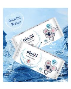 Aiwibi 99.91% Pure Water Baby Wet Wipes Pack of 6 X 60's - 360 Wipes