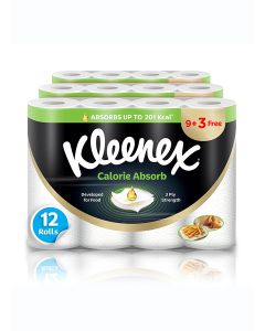 Calorie Absorb Kitchen Tissue Paper Towel, 3 PLY, 12 Rolls x 50 Sheets, Food-Grade Strong Absorbent Kitchen Tissue