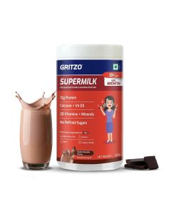 Gritzo SuperMilk Growth Drink Mix for 13+ Girls, Double Chocolate, 400g