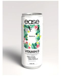 Ease Vitamin D Drink / Vitamin B12 & Magnesium / Tropical Flavor / Zero Sugar / Made with Swedish Water / Boosts Focus & Energy / 330ml