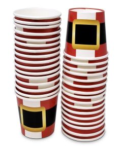 Gift Boutique 48 Pack Christmas Santa Belt Treat Cups – Holiday Dessert Snack Bowls for Ice Cream, Popcorn, Candy & Party Favors