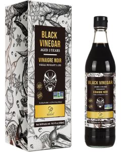 Soeos Chinkiang Vinegar 16.9 Fl Oz (500Ml), 3 Years Aged, Naturally Fermented, Mature Aged Black Vinegar, Chinese Zhenjiang Rice Chinese.