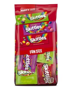 SKITTLES Original, Wild Berry & Sour Fun Size Chewy Candy Variety Pack - Party Size, 26.46 Oz Bulk Bag
