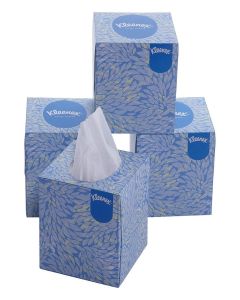 Kleenex® 2 ply Facial Tissue Cube Box, 80 Pulls, Pack of 4 (Total 320 Sheets) (60042)