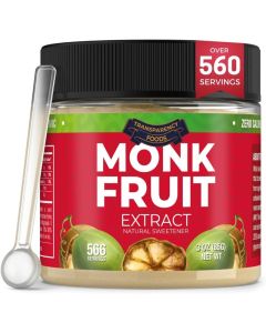 Monk Fruit Sweetener Extract - 25X Sweeter Than Sugar, Zero Calories, Non-GMO, 3oz (566 Servings)