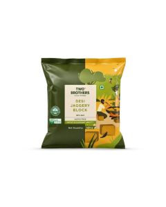 Two Brothers India Farms Handmade Sugarcane Jaggery Block, Glyphosate-Free, No-Sulphur, 900g