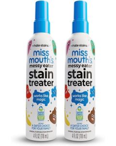 Miss Mouth's Messy Eater Non-Toxic Baby and Kids Stain Remover for Clothing, Carpet, Fabric, and Upholstery. Kid Tested and Mom Approved (118ml, 4 oz Spray Bottles) 2 Pack