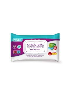 White wet wipes anti-bacterial with lavender & vanilla 50 pulls