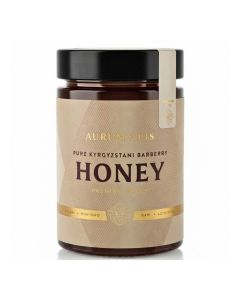 Kyrgyzstani Barberry Honey, 100% Raw Unfiltered Pure Honey, Hand Harvested Organic Honey, Non-GMO, Rich Nutrients & Energy Source, Respiratory Relief, Certified Honey – 330g Honey Jar