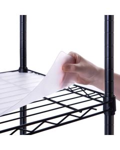 Poofzy Wire Shelf Liner 14 X 30 NonAdhesive Plastic Shelf Liners for Wire Shelving Waterproof Protector Mats 4PK Clear