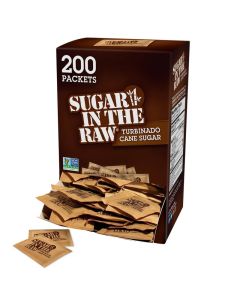 Sugar In The Raw Turbinado Cane Sugar Packets 200 Ct Box 1 Pack Pure AllNatural Turbinado Sugar NonGMO Project Verified Kosher Vegan and Gluten Free