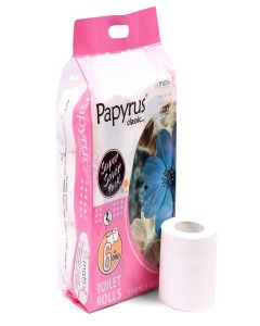 PAPYRUS Toilet Rolls Pack of 6 / 2Ply Toilet Tissue Paper Roll (230 Pulls Per Roll-1380 Sheets) / 6-in-1 Soft Toilet Paper/Tissue Roll / Toilet Paper Roll / Toilet Roll For Bathroom / Super Saver Pack
