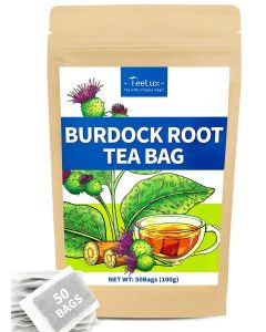 TeeLux Burdock Root Tea Bags, Roasted Aroma, Smooth & Mellow Taste, 50 ct