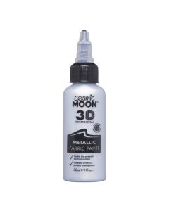Cosmic Moon Metallic 3D Fabric Paint 101fl oz Silver Textile paint for clothes tshirts bags shoes canvas