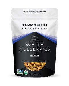 Terrasoul Superfoods Organic Sun-dried White Mulberries, 2 Lbs (Pack of 2), Sweet Superfood Snacking, Smoothie Booster, and Nutrient-Packed Yogurt Topping