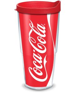 Tervis CocaCola Coke Can Tumbler with Wrap and Red Lid 24oz Clear