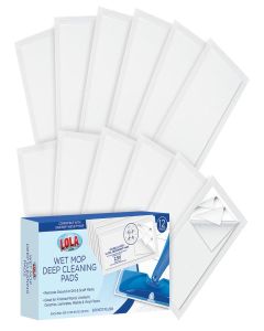 LOLA Products Wet Jet Refills, Compatible w/Swiffer Wet Jet Mop, Floor Cleaner Pads - Hardwood, Linoleum, Laminate, Marble & Vinyl - 12 Pads