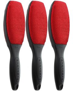 Evercare Magik Brush with Black Handle- Double-Sided Lint Remover Brush, Pet Hair and Dust Cleaner for Clothing, Bedding, Upholstery - Trusted Fabric Lint Roller, Reusable Lint Brush (3-Pack)