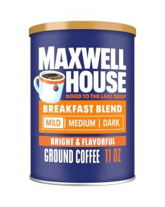 Maxwell House Breakfast Blend Ground Coffee Light Roast 11 Ounce Canister