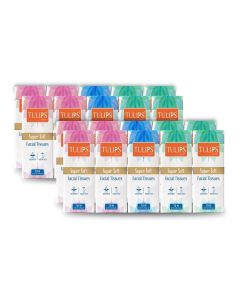 Tulips 2 Ply Pocket/Hankey Tissue Paper, Super soft and absorbent, made of100% virgin pulp,a gentle experince to all skin types travel packs Pack of 20 (2 Ply x 10 Pulls/ 200 Sheets)