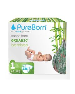 Organic Bamboo Size 1 Diapers Upto 5 Kgs 136 Count
