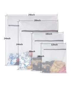 4 Pcs Durable Honeycomb Mesh Laundry Bags for Delicates Reusable Wash Bag Laundry Care Colour Care(1 Pcs 24 x 24 Inches,1 Pcs 20 x 24 Inches,1 Pcs 16 x 20 Inches, 1 Pcs 12 x 16 Inches)