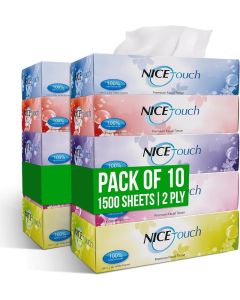 Nice Touch 2-Ply Facial Tissue Box - Pack of 10