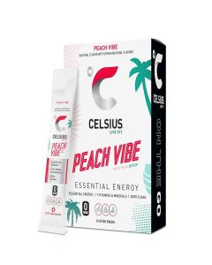 CELSIUS On The Go PEACH VIBE, Sugar Free Energy Drink Mix (14 Sticks per Pack)