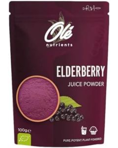 Organic Elderberry Juice Powder -100g / 100% Pure & Unsweetened / Rich in Antioxidants & Vitamin C / Immune Support Superfood