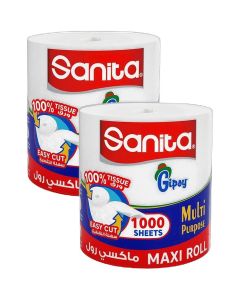 Sanita Gipsy Maxi Roll 1 Roll 1,000 Sheets (Pack of 2)