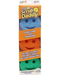 Scrub Daddy Sponge Set - Colors Scratch-Free Sponges For Dishes And Home, Odor Resistant, Soft In Warm Water, Firm Cold, Deep Cleaning, Dishwasher Safe, Multi-Use, Functional, Ergonomic, 3Ct