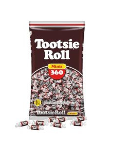 Tootsie Roll Minis Chewy Chocolate Candy GlutenFree Individually Wrapped Bulk Bag for Parties Halloween 360 Count 388 oz