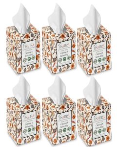 TISAURA Calming & Refreshing Scented Facial Tissues 50 Pulls (Pack of 6), 300 Pulls 2 ply, Infused with Pure Plant Based Essential Oil,Aromatherapy For Daily Stress /