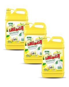 Al Emlaq Dishwashing Liquid Ultra Lemon Fragrance With Double force - Pack of 3 x 1800ml