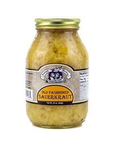 Amish Wedding Old Fashioned Ready to Eat USA Made Canned Sauerkraut 32 Oz Glass Jar